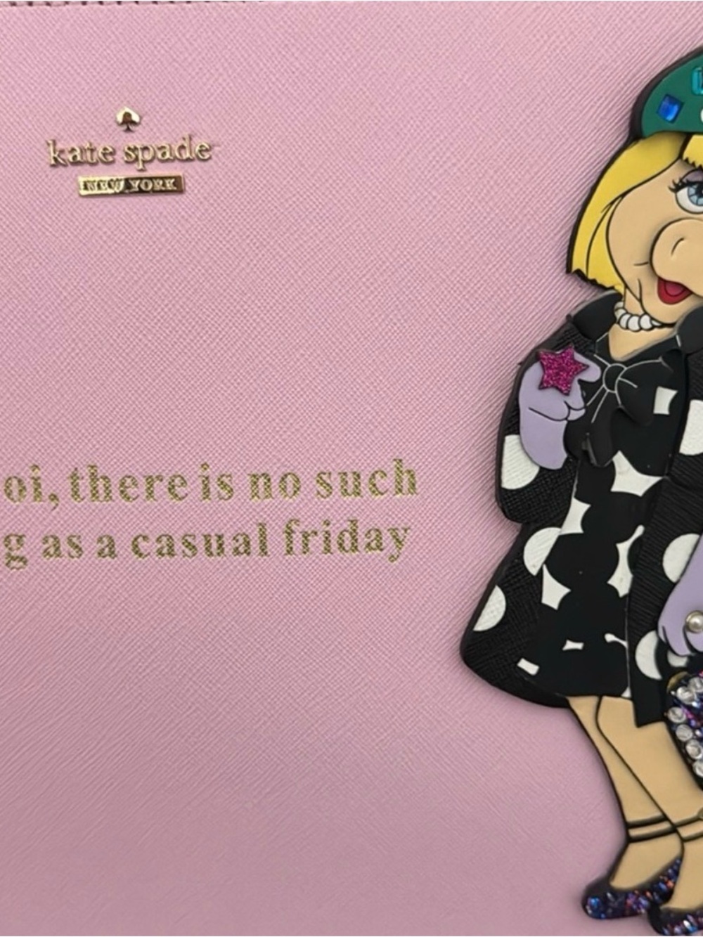 KATE SPADE X DISNEY MUPPETS MISS PIGGY FANCY FRIDAY BRITTA WRISTLET CLUTCH - Picture 2 of 6